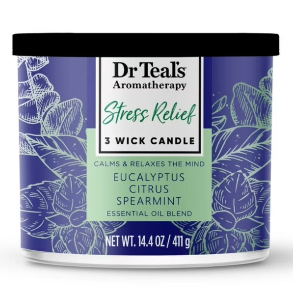 Dr. Teal’s Aromatherapy 3-Wick Candle Set – Stress Relief & Sleep Wellness - Picture 3 of 6